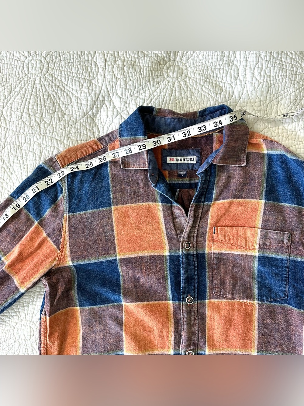 32 Bar Blues Long Sleeve Button Up Shirt Mens Small - Picture 7 of 7